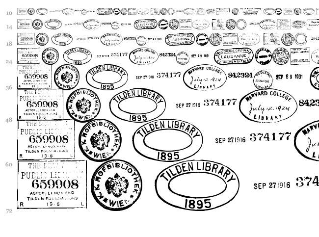 Old Seals TFB font waterfall